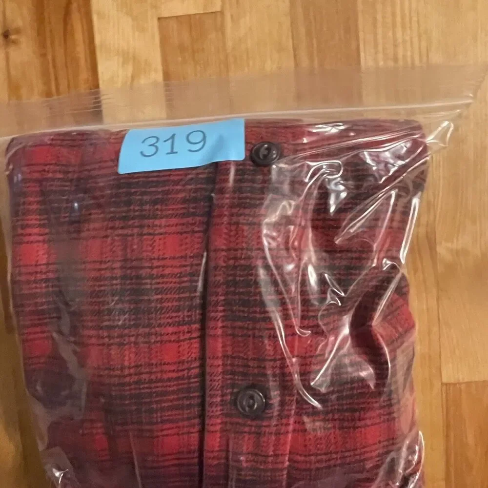 Woolrich Flannel Shirt Plaid Button‎ Down Heavy weight Mens XL